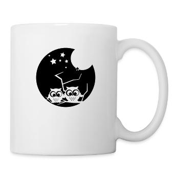 2 verträumte eulen - Tasse - Weiß - Rechts