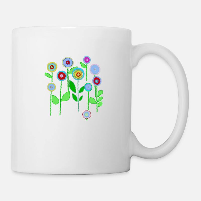 Blumenwiese - Tasse - Weiß