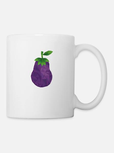 Aubergine Eggplant - Tasse - Weiß