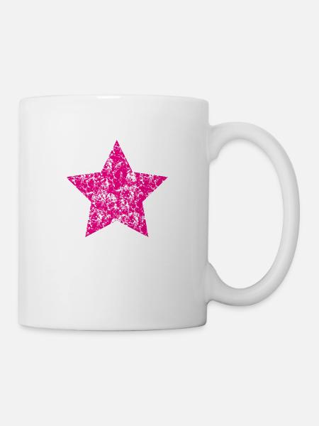 Stern Pink Grunge Style - Tasse - Weiß