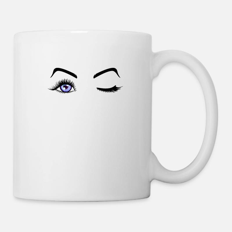 Beauté yeux cils un - Mug blanc - blanc