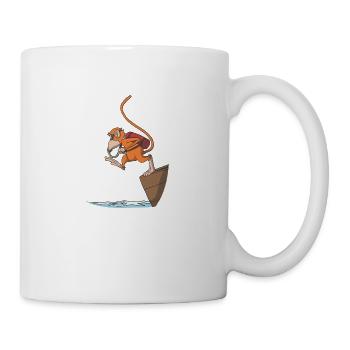 Plongeur saute d'idée cadeau de bateau - Mug blanc - blanc - Droite