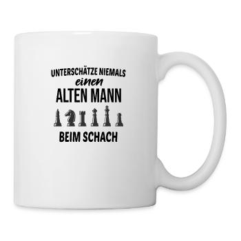 Schach Rentner Opa Geschenkidee - Tasse - Weiß - Rechts