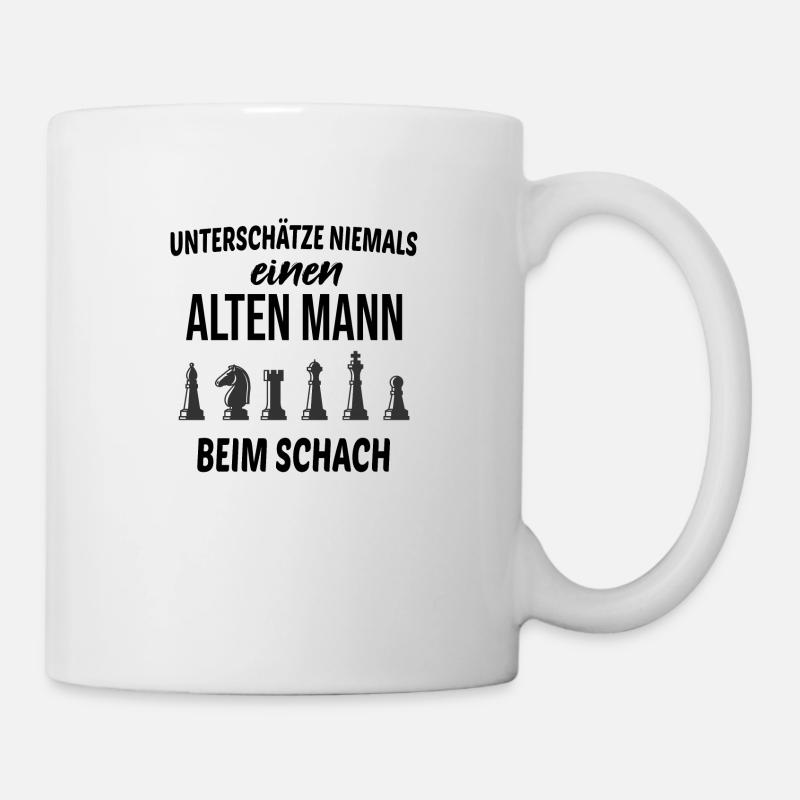 Schach Rentner Opa Geschenkidee - Tasse - Weiß