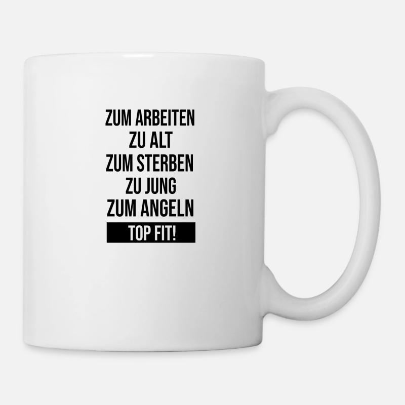 Angler Fischer Spruch Rentner Geschenkidee - Tasse - Weiß