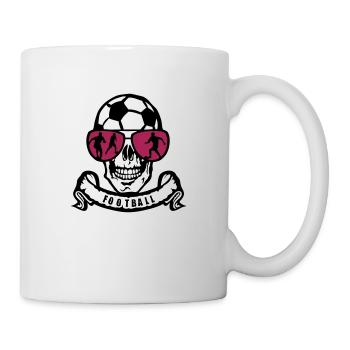 Fußball Kopf des Todes Totenkopf Lünette Banner Ball - Tasse - Weiß - Rechts