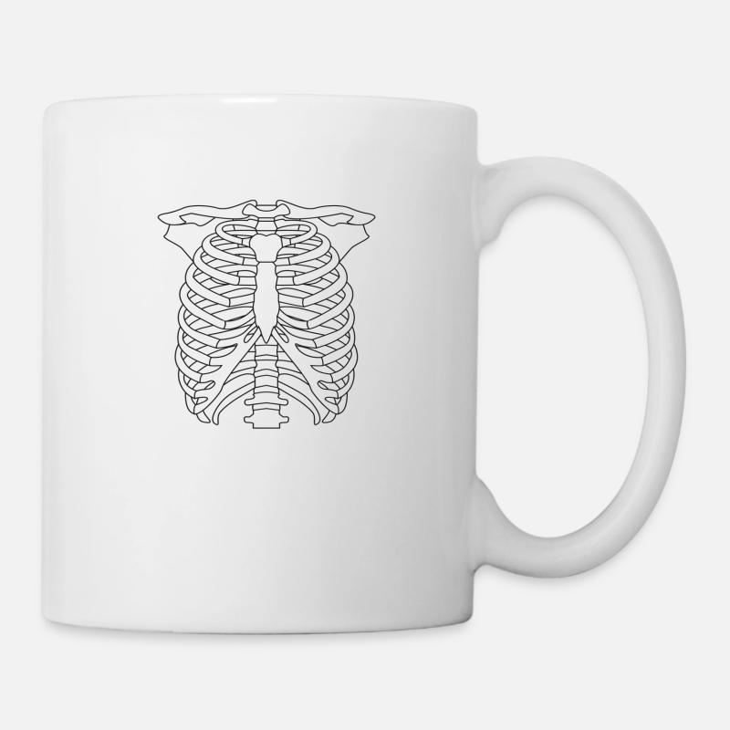 Skelett Halloween Kostüm - Tasse - Weiß