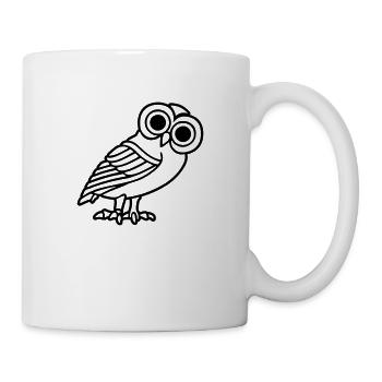 owl athena bird symbol mythological wisdom - Mug - white - Right