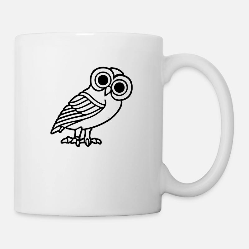 owl athena bird symbol mythological wisdom - Mug - white