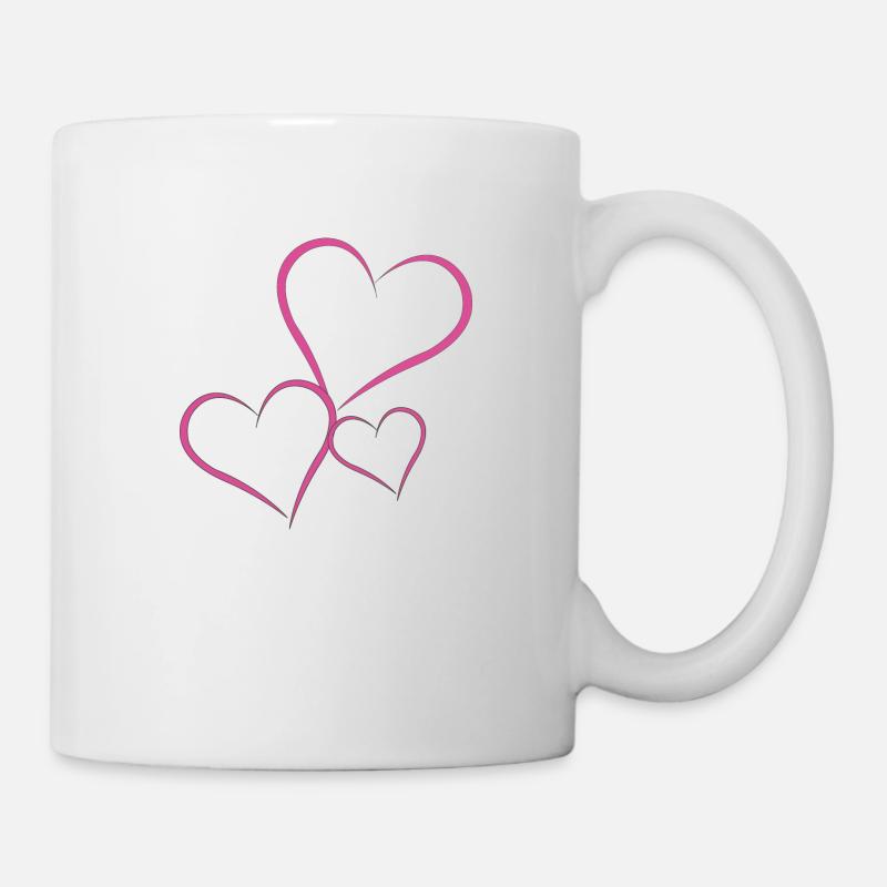 3 hearts, 3 hearts - Mug - white