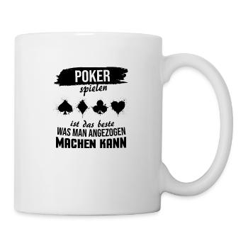 Poker Lustige Sprüche Pokerspieler Geschenk - Tasse - Weiß - Rechts