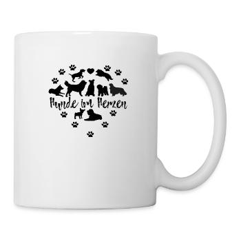 Chiens dans le coeur T-shirt Dog Love races de chiens - Mug blanc - blanc - Droite