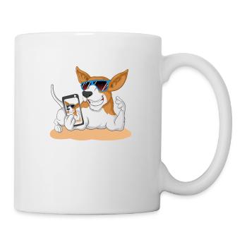 dog mobile beagle sunglasses gift idea gassi - Mug - white - Right