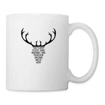 Geweih - Hirsch - Elch - Wild - Ren - Hörner - 1C - Tasse - Weiß - Rechts