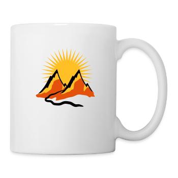 Schöne Berge Wanderweg Sonne - Tasse - Weiß - Rechts