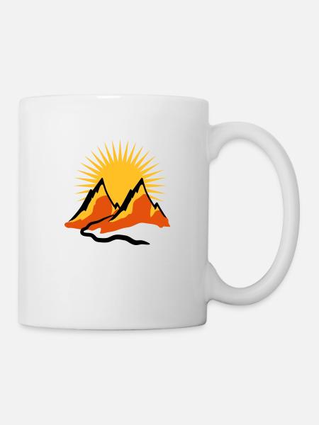 Belles montagnes sentier soleil - Mug blanc - blanc