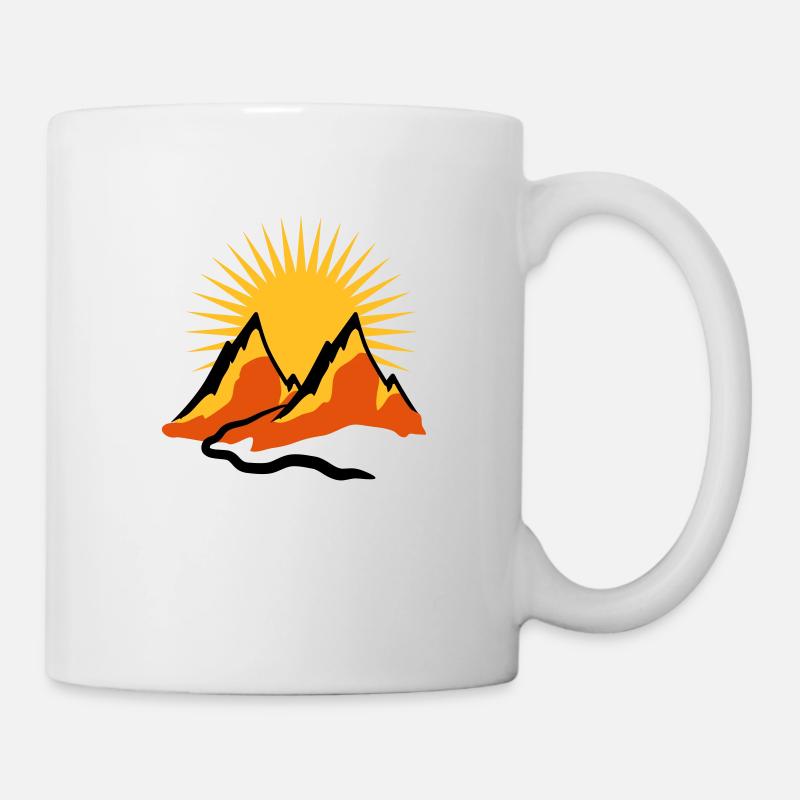 Belles montagnes sentier soleil - Mug blanc - blanc