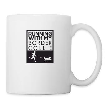 Border Collie Hunderasse Laufshirt - Tasse - Weiß - Rechts