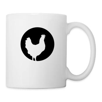 huhn_bei_vollmond - Tasse - Weiß - Rechts