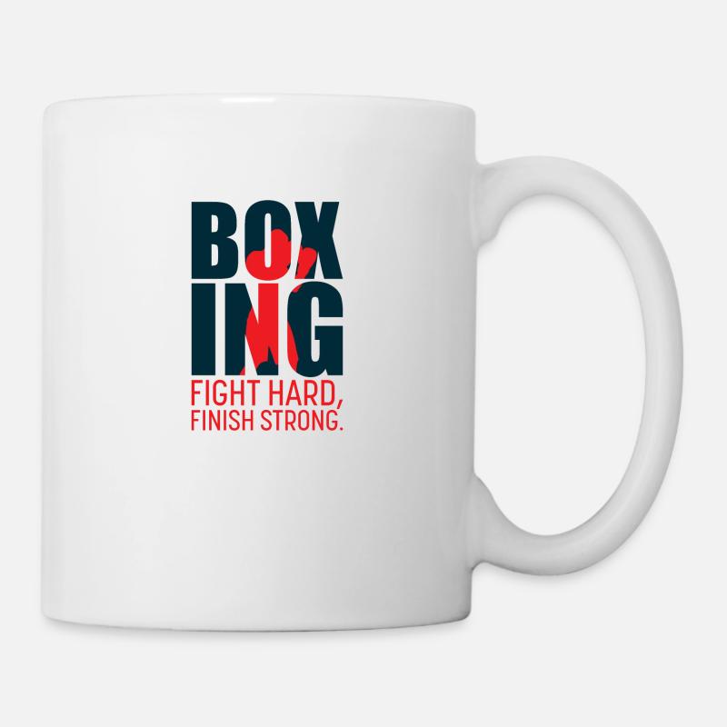 BOXING fight hard, finish strong! Boxer Gift - Mug - white