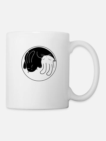 Yin-Yang Kaninchen - Tasse - Weiß