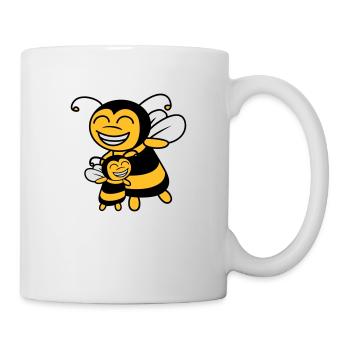 Bienen Kind Mama Papa - Tasse - Weiß - Rechts
