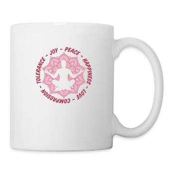 Peace, love, tolerance, relaxation, meditation - Mug - white - Right