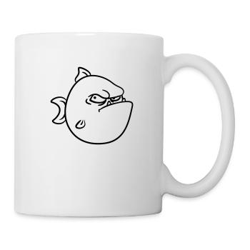 Böser Grimmiger Fisch - Tasse - Weiß - Rechts