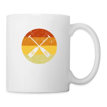 Drachenboot Paddel Icon Retro Vintage Old School - Tasse - Weiß - Rechts