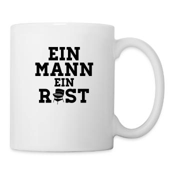 EIN MANN EIN ROST - Grillschürze - Tasse - Weiß - Rechts