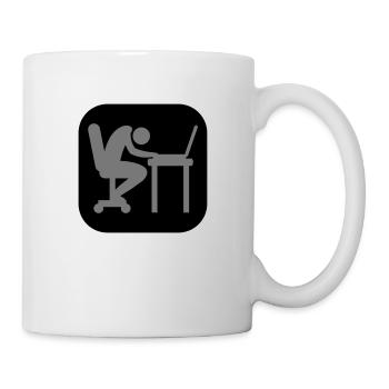 Laptop exhausted sleep logo - Mug - white - Right