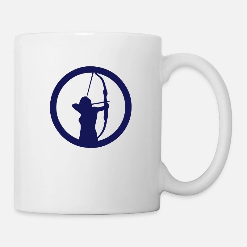 schießen Bogen Logo Bogenschütze - Tasse - Weiß