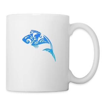 Maori Fisch Tribal Tattoo - Geschenkidee - Tasse - Weiß - Rechts