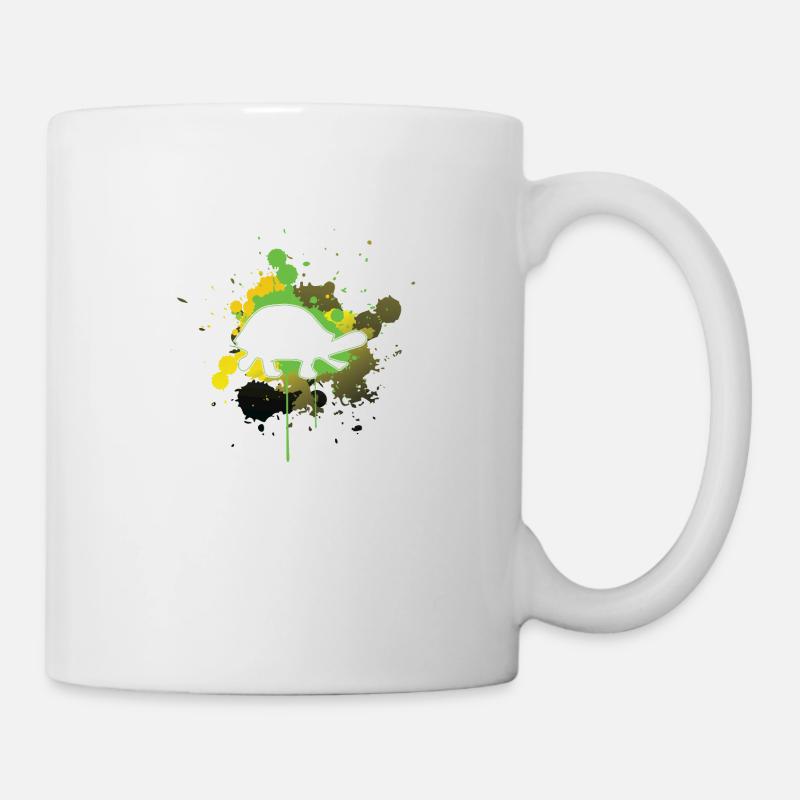 Fast turtle leaves only imprint - Mug - white