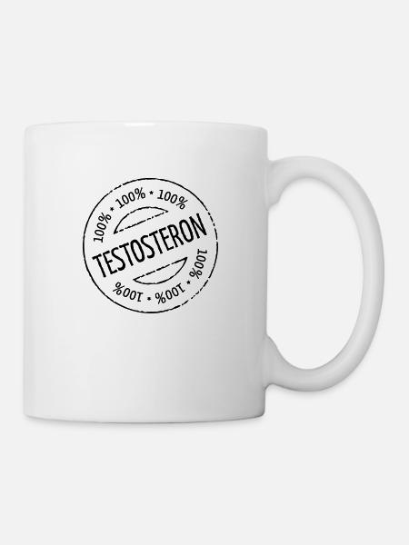 100% Testosteron - Tasse - Weiß