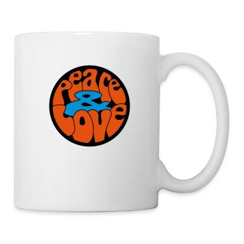 Peace Love Button_V1 - Tasse - Weiß - Rechts
