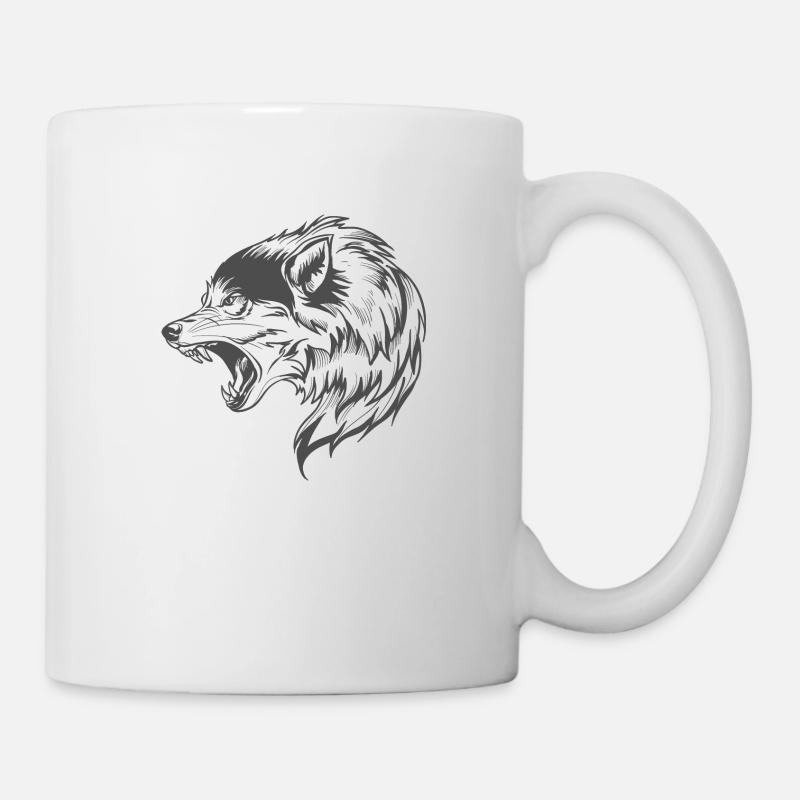 loup - Mug blanc - blanc