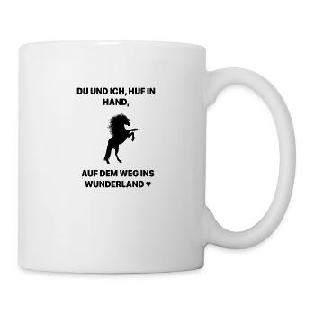Du Ich Liebe Pferd Reiten Hobby Hufe Sprung - Tasse - Weiß - Rechts