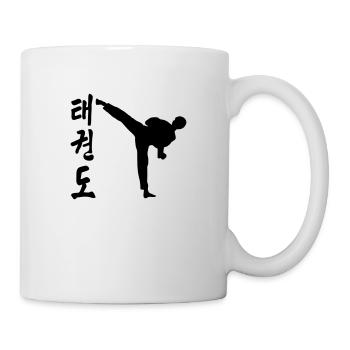 taekwondo high kick coup de pied combat - Mug blanc - blanc - Droite