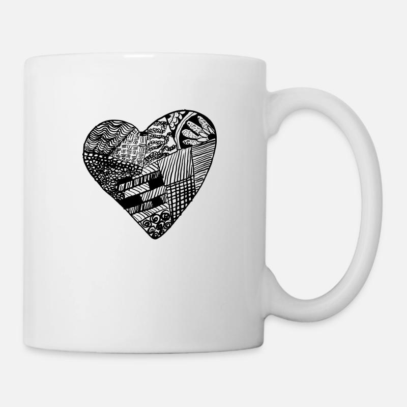 Doodle coeur - Mug blanc - blanc