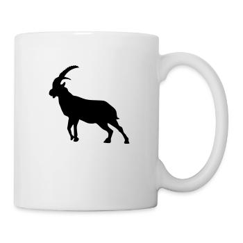 steinbock steinbock silhouette tier berg - Tasse - Weiß - Rechts