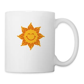 Smiling sun funny face - Mug - white - Right