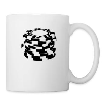 Poker Chips - Tasse - Weiß - Rechts