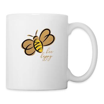 bee happy bees // Une impression dorée. - Mug blanc - blanc - Droite