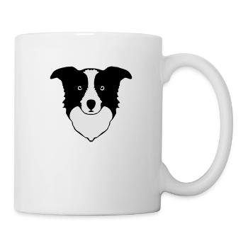 border collie schäferhund kopfzeichnung hund - Tasse - Weiß - Rechts