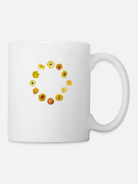 Europa, Blume, Toleranz, EU, Flagge, Europaflagge - Tasse - Weiß