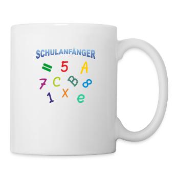 Schulanfänger - Zahlen Buchstaben - Tasse - Weiß - Rechts
