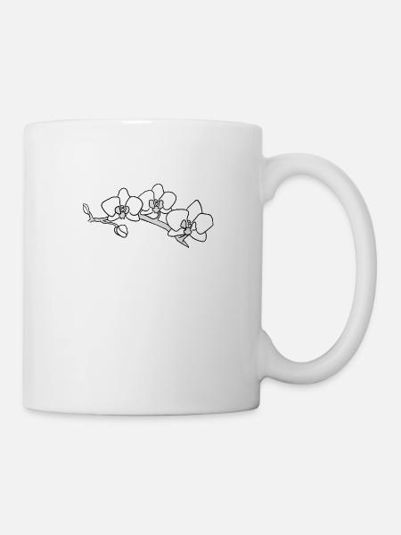 orchidée - Mug blanc - blanc