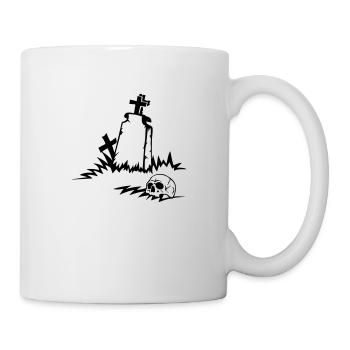 tombe croix funeste cimetiere dieu crane mort - Mug blanc - blanc - Droite