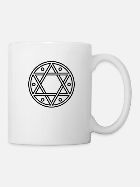 ✡ Hexagramme, magie, Merkaba, étoile de David - Mug blanc - blanc